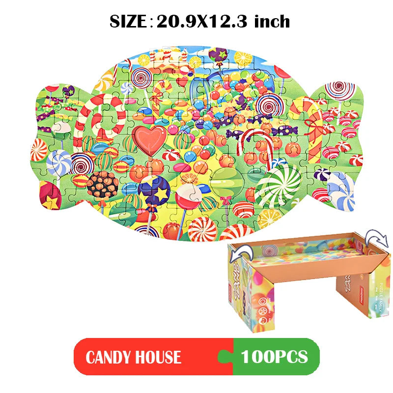 Hahowa Unique Animal Puzzle Children Jigsaw Puzzle Toy With Paper Gift Box Montesorri Education Games Toys Gifts For Kids Child