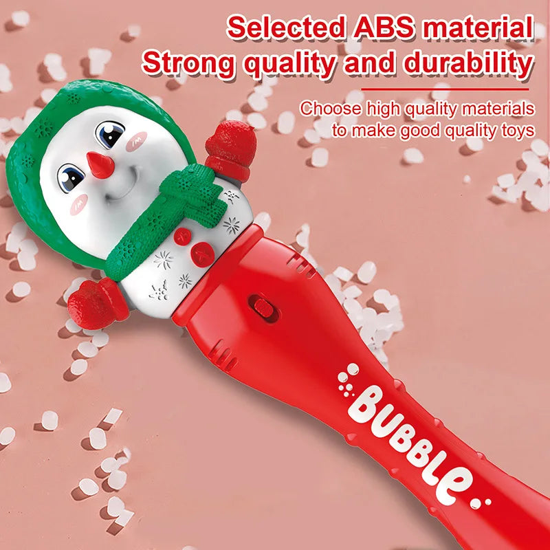 Christmas Fully Automatic Bubble Gun Toy Santa Claus Snowman Bubbles Stick Soap Bubbles Party Toy Kids Children's Birthdays Gift
