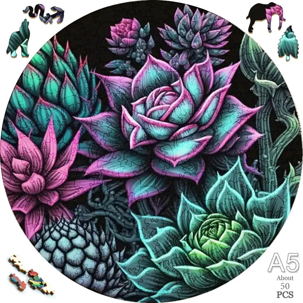 Wooden Animal Jigsaw Puzzle for Adults Kids Toy Circular Puzzle Puzzles Set Birthday Gift Brain Teaser Family Interactive Game