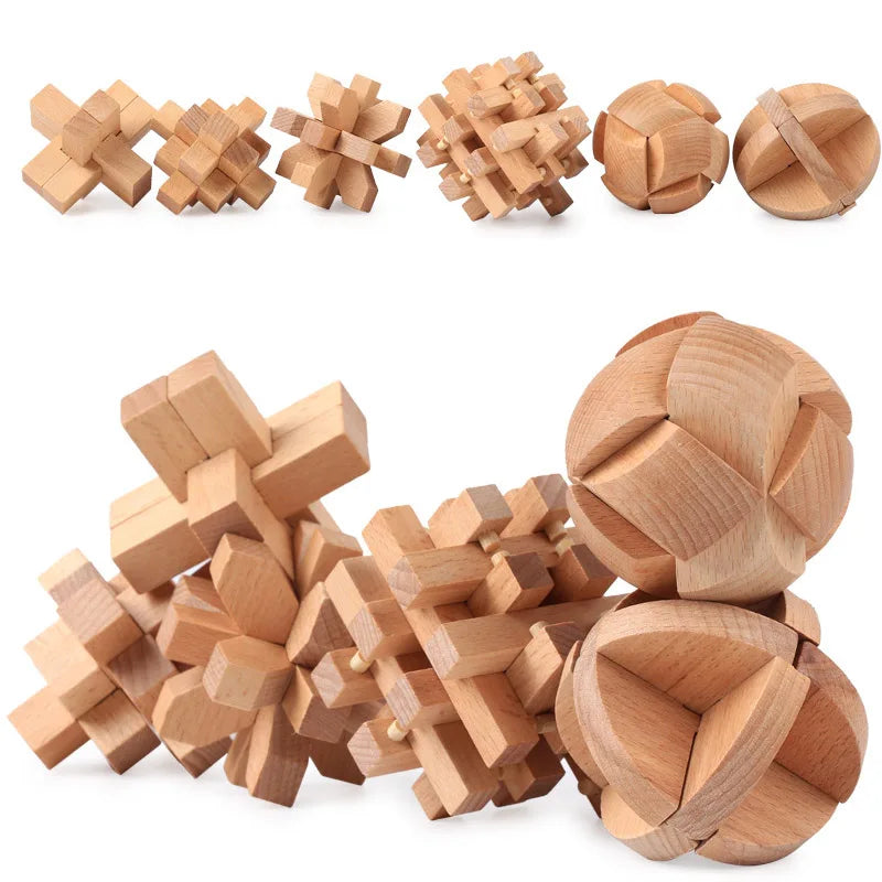 Lu Ban Puzzle Wooden Brain Toys IQ Games Children And Adults Casse Tete Rompecabezas 3D De Madera Juegos De Inteligencia
