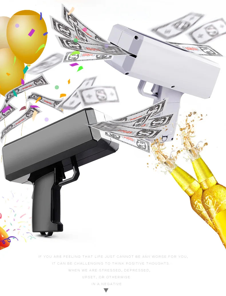 1 SET Banknote gun Party Game prop toys Relieve stress celebrate Movies Bachelor Prop Party Supplies Celebration Spray Money Gun