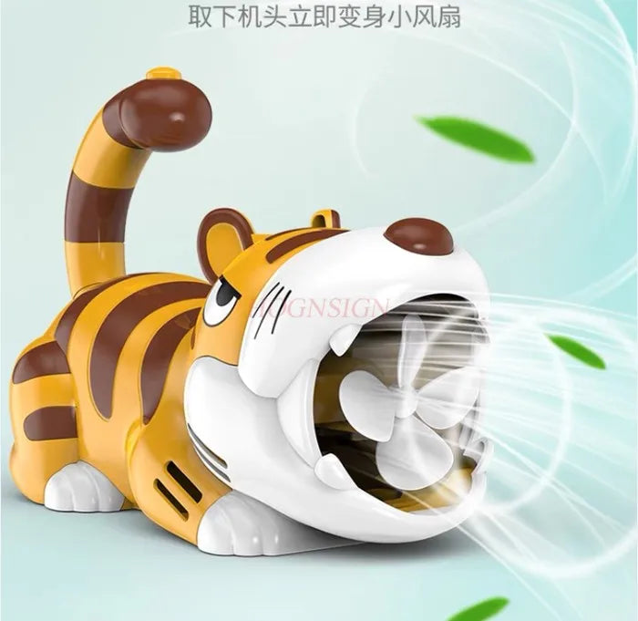 Tiger Blowing Bubble Machine Children's Handheld Gatling Machine Gun Electric Girl Heart Pop Toy