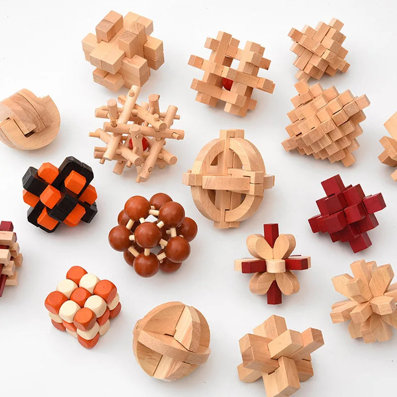 Lu Ban Puzzle Wooden Brain Toys IQ Games Children And Adults Casse Tete Rompecabezas 3D De Madera Juegos De Inteligencia