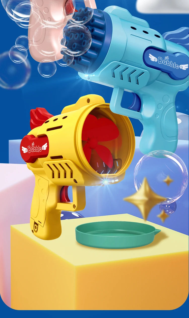 Clearance_Light-Up Bubble Gun - 29-Hole Gatling Blaster for Boys & Girls 6-14 Years Old(Batteries & Bubble Liquid Not Included)_