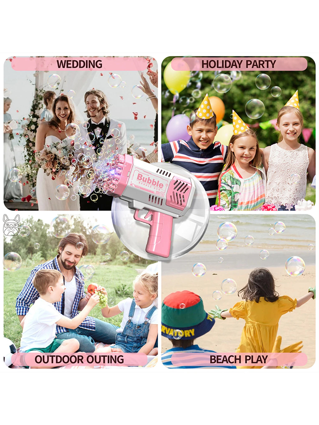 40 Hole bubble toy Launcher Handheld Portable Electric Automatic Bubble Gun Party Birthday Gift Toy(without Bubble Water)