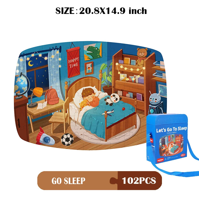 Hahowa Unique Animal Puzzle Children Jigsaw Puzzle Toy With Paper Gift Box Montesorri Education Games Toys Gifts For Kids Child