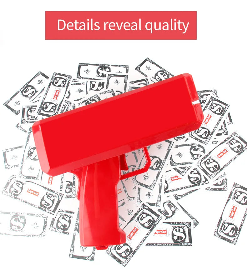 100PCS Cash Cannon Banknote Super Money Gun Shooter Toys For Party Game Wedding Birthday Party Christmas
