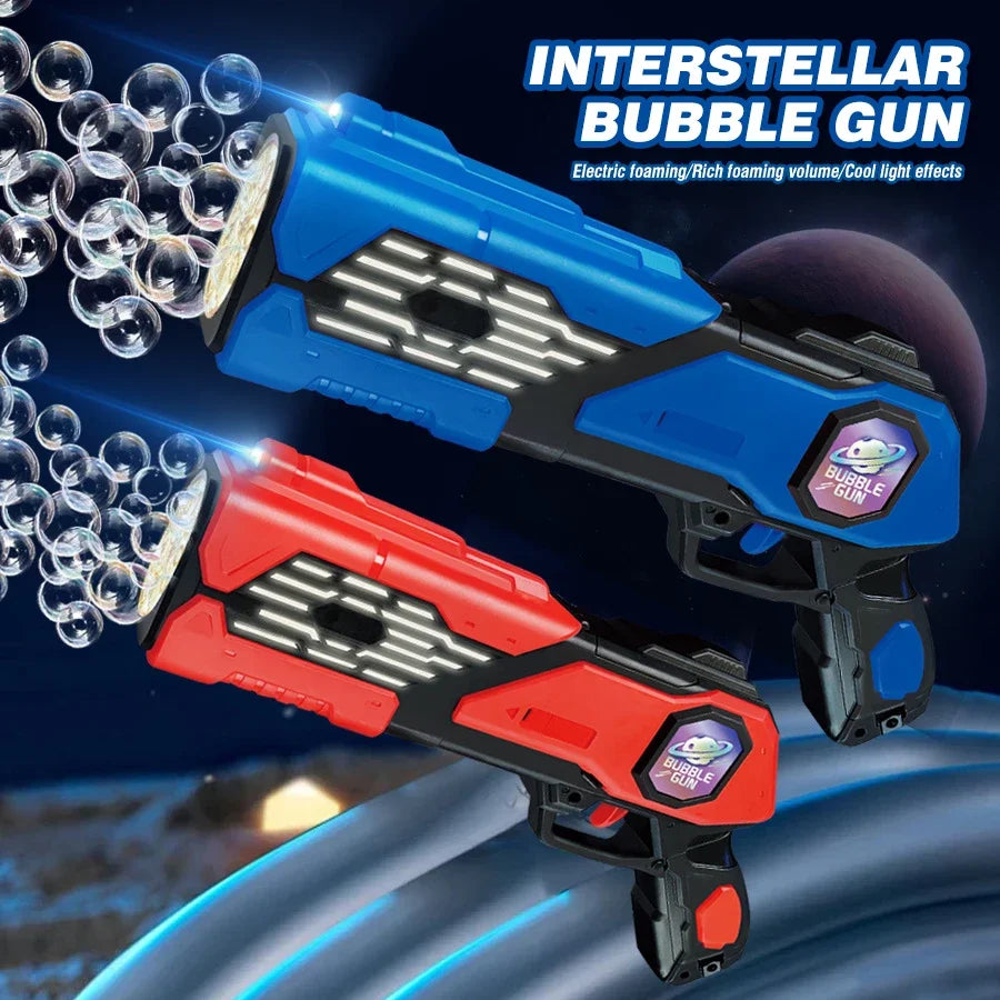 Electric Bubble Gun Automatic Space Soap Bubble Machine Kids Toy Soap Bubble Maker Blower Toys for Novel Children Outdoor Toy