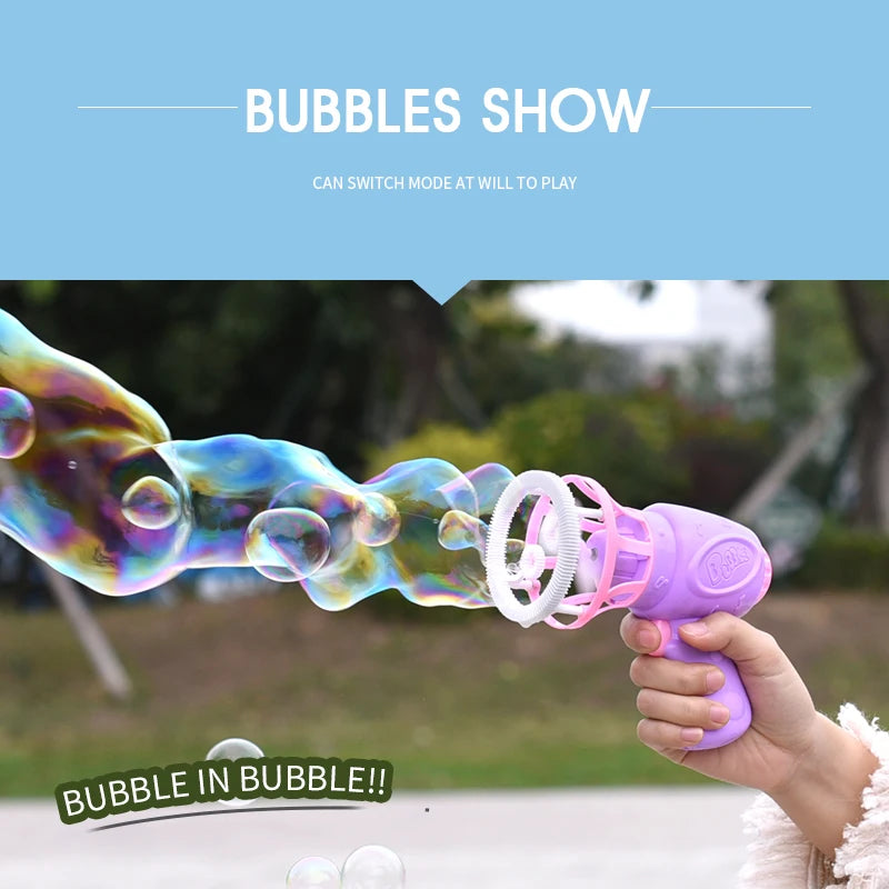 Bubble gun Creative Bubble In Bubble Toys Soap bubbles Machine Blower Maker Summer Outdoor party Games toys for kids boys girls