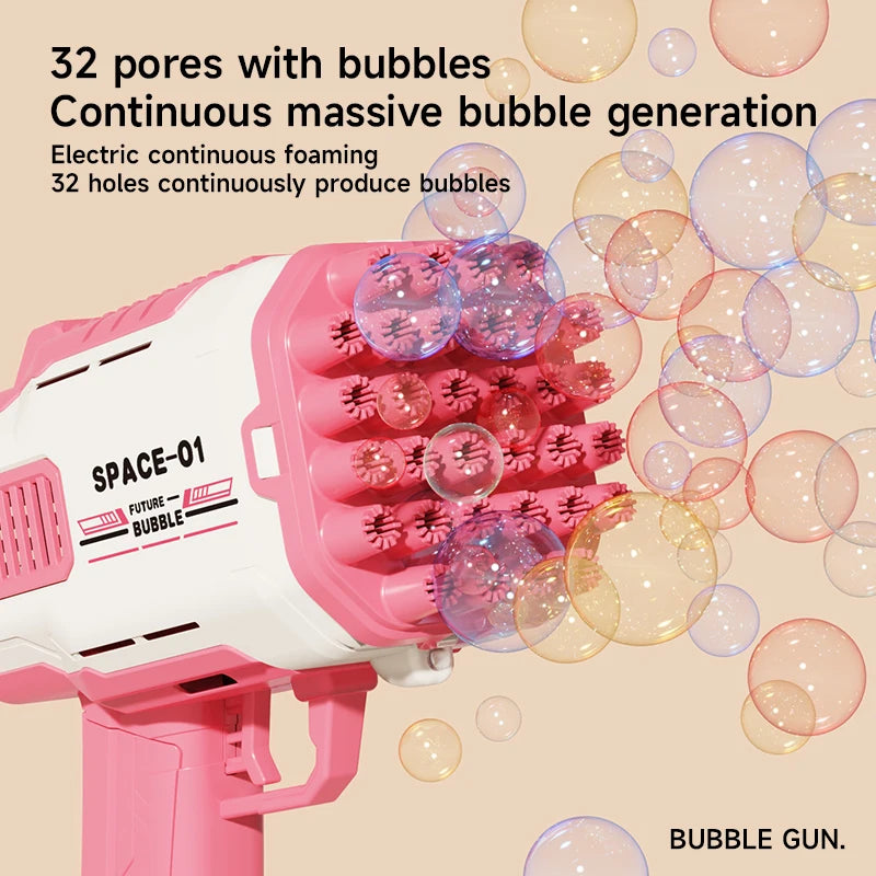 32 hole bubble gun toy parent-child interactive game with a large number of bubble toys Bubble gun without battery Bubble water