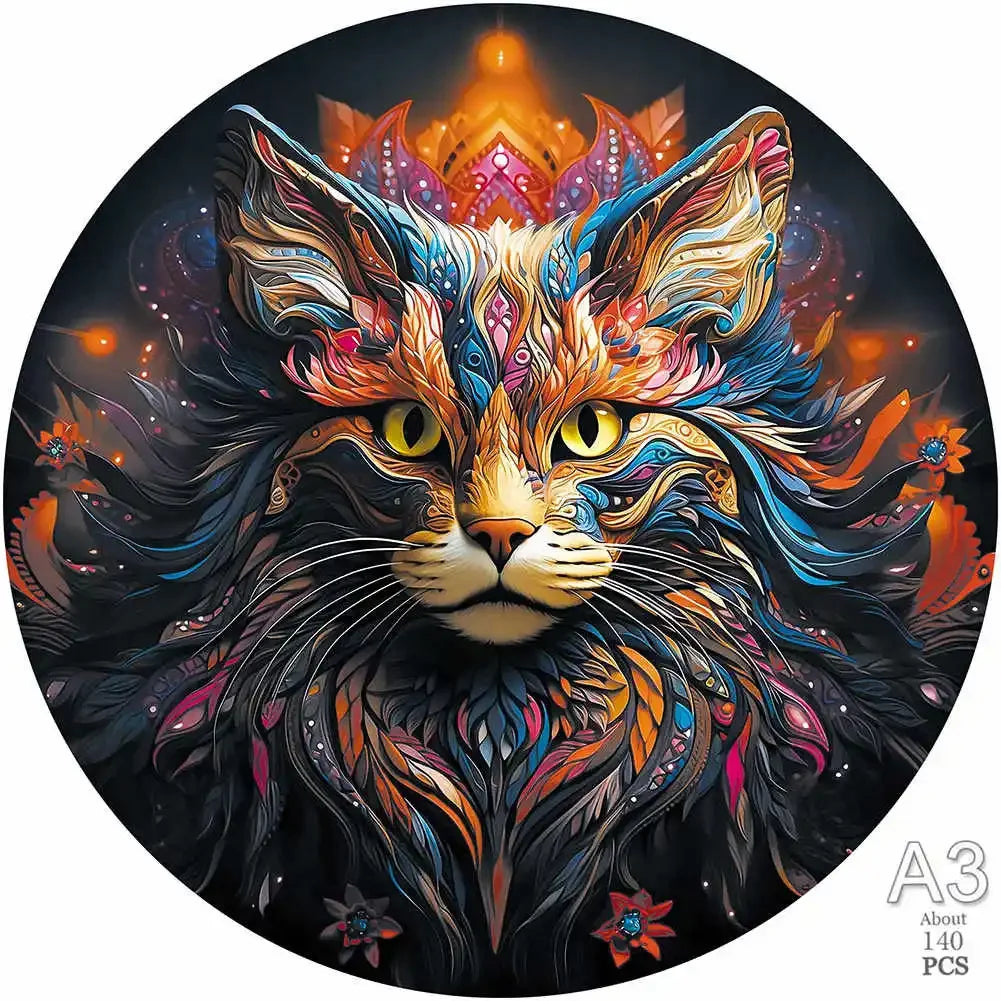 Populal Cat Jigsaw Wooden Puzzle Children'S Puzzle Gifts Unique Family Puzzle Games Wooden Diy Crafts Games