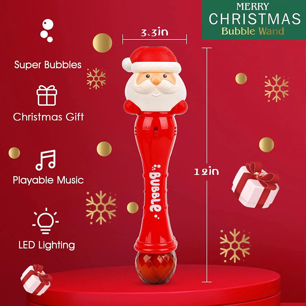 Christmas Fully Automatic Bubble Gun Toy Santa Claus Snowman Bubbles Stick Soap Bubbles Party Toy Kids Children's Birthdays Gift