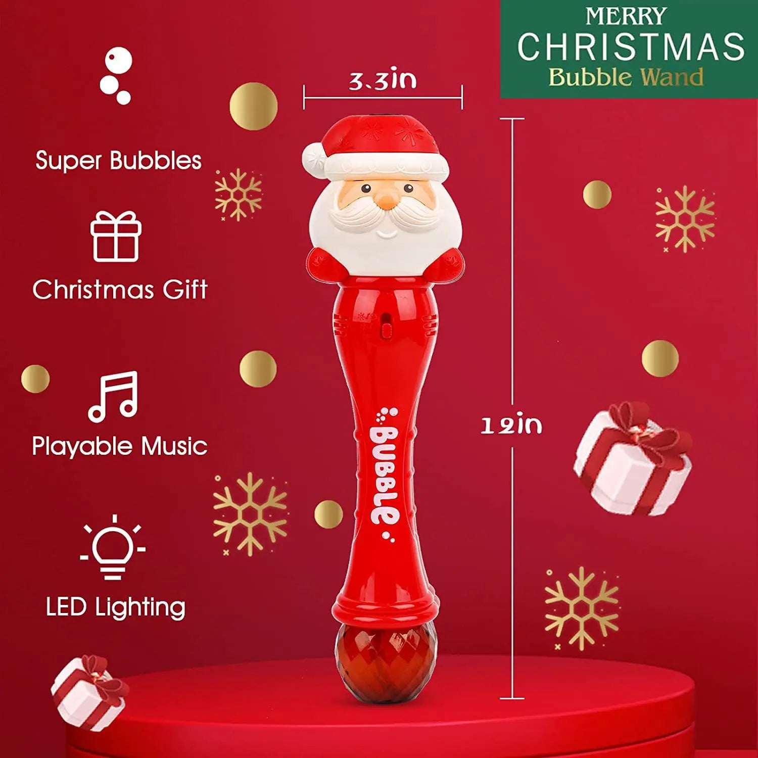 Christmas Fully Automatic Bubble Gun Toy Santa Claus Snowman Bubbles Stick Soap Bubbles Party Toy Kids Children's Birthdays Gift