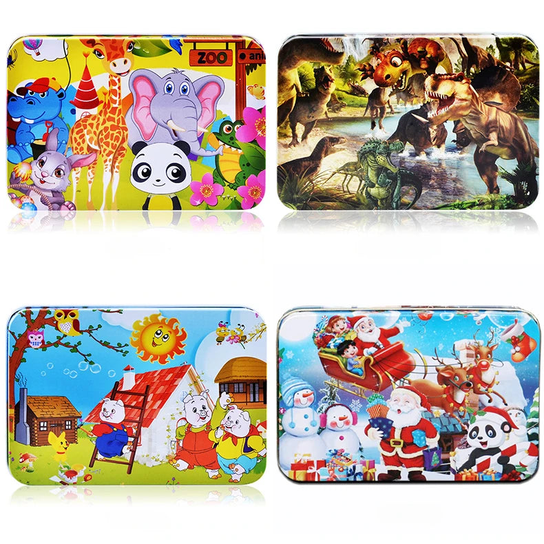 100 Pieces Puzzles for Kids Cartoon Animal Dinosaur Jigsaw Puzzle Montessori Games Children Educational Toys for Boys Girls