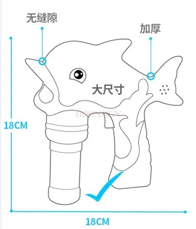 Online celebrity fully automatic bubble blowing water electric bubble blowing machine Children's toy dolphin machine gun