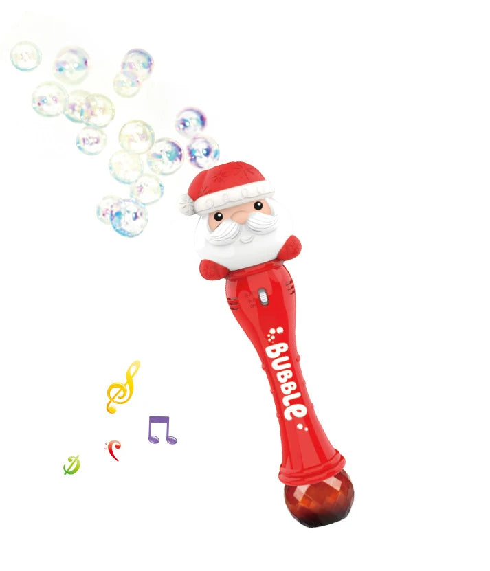Christmas Fully Automatic Bubble Gun Toy Santa Claus Snowman Bubbles Stick Soap Bubbles Party Toy Kids Children's Birthdays Gift