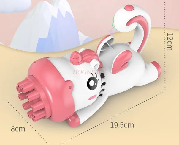 Tiger Blowing Bubble Machine Children's Handheld Gatling Machine Gun Electric Girl Heart Pop Toy