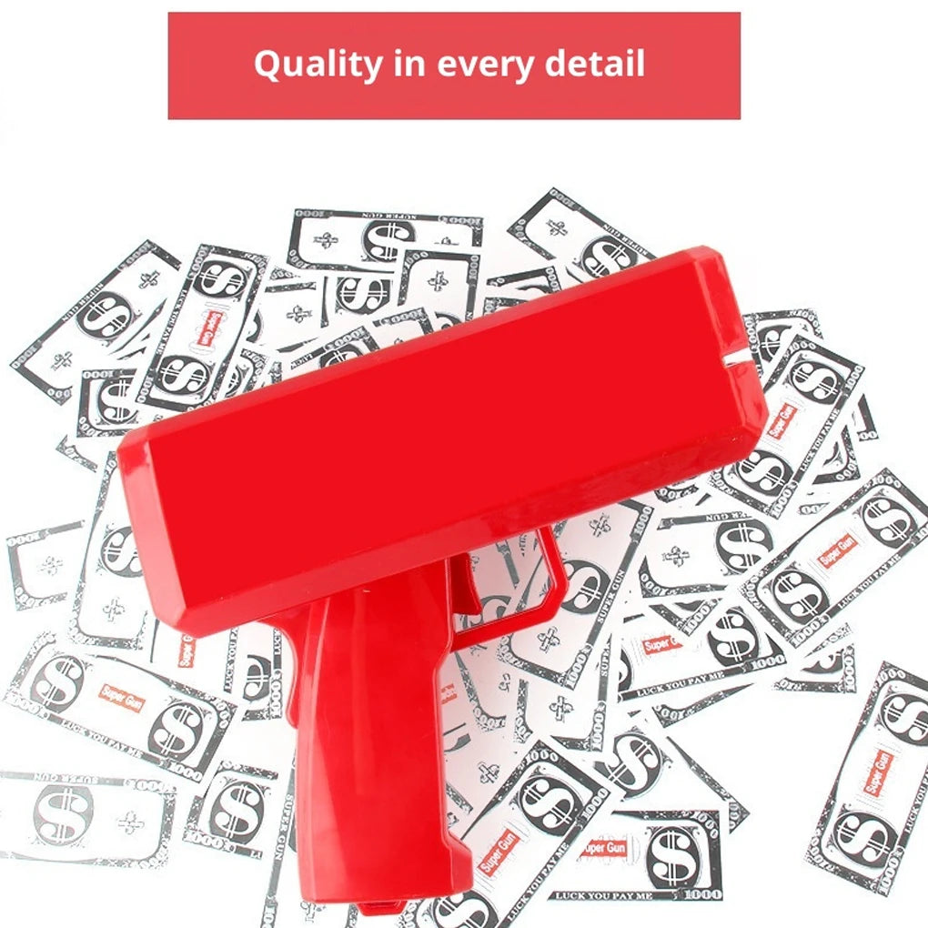 Shoot Money Gun Toy Funny Party Game Banknote Shoot Pistol Paper Money Wedding Birthday Decoration Shooter Throwing Toys Kids