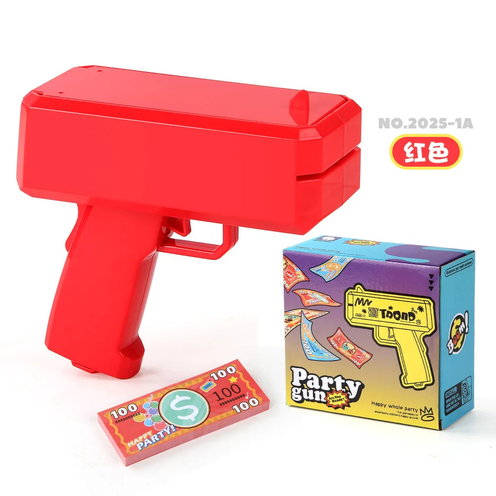 Banknote gun game toys Funny toys Pistol Party Golden Money Gun Party toys Games Wedding Golden Money gun celebrate toy Cash