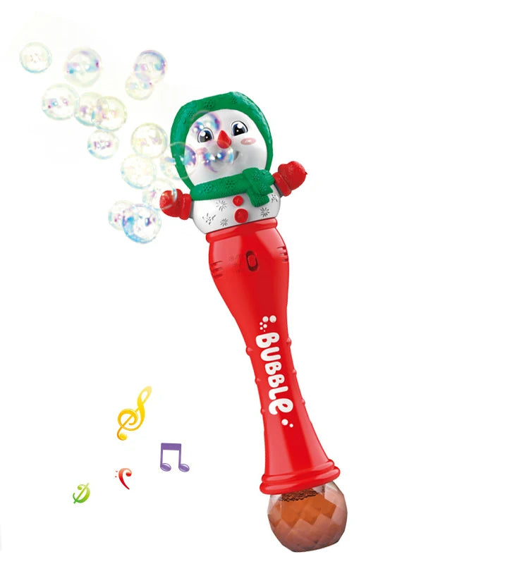 Christmas Fully Automatic Bubble Gun Toy Santa Claus Snowman Bubbles Stick Soap Bubbles Party Toy Kids Children's Birthdays Gift