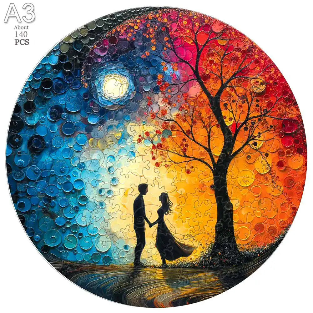 Wooden Animal Jigsaw Puzzle for Adults Kids Toy Circular Puzzle Puzzles Set Birthday Gift Brain Teaser Family Interactive Game