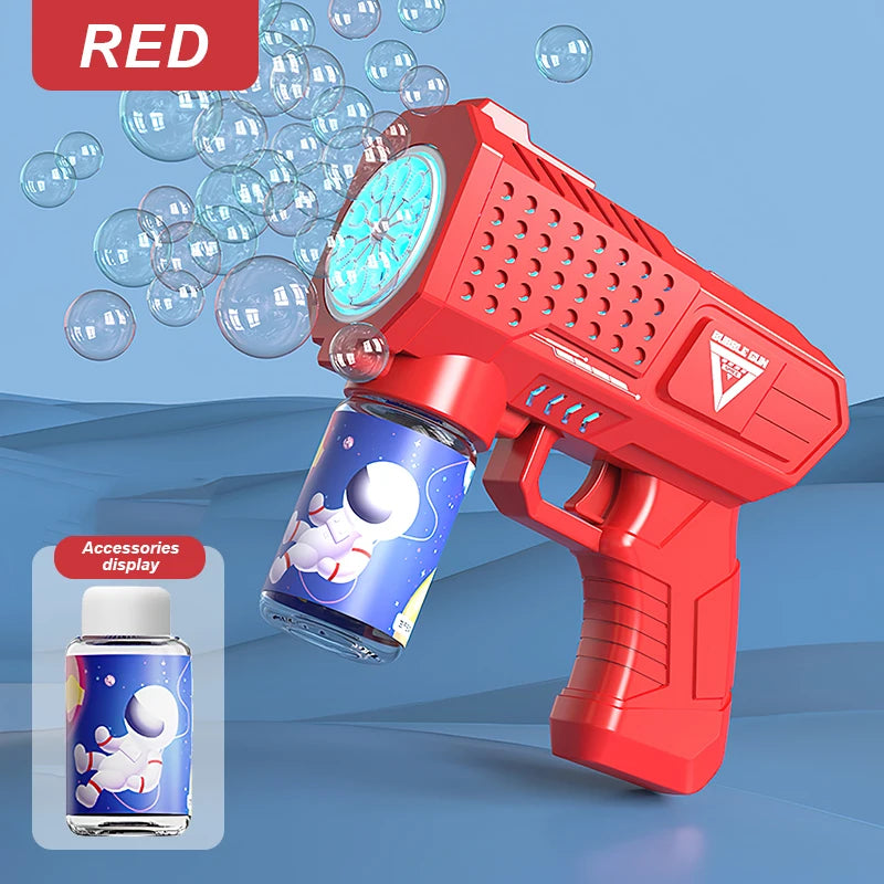 10 hole handheld fully automatic Gatling children's blowing bubble gun bubble machine without battery and bubble water