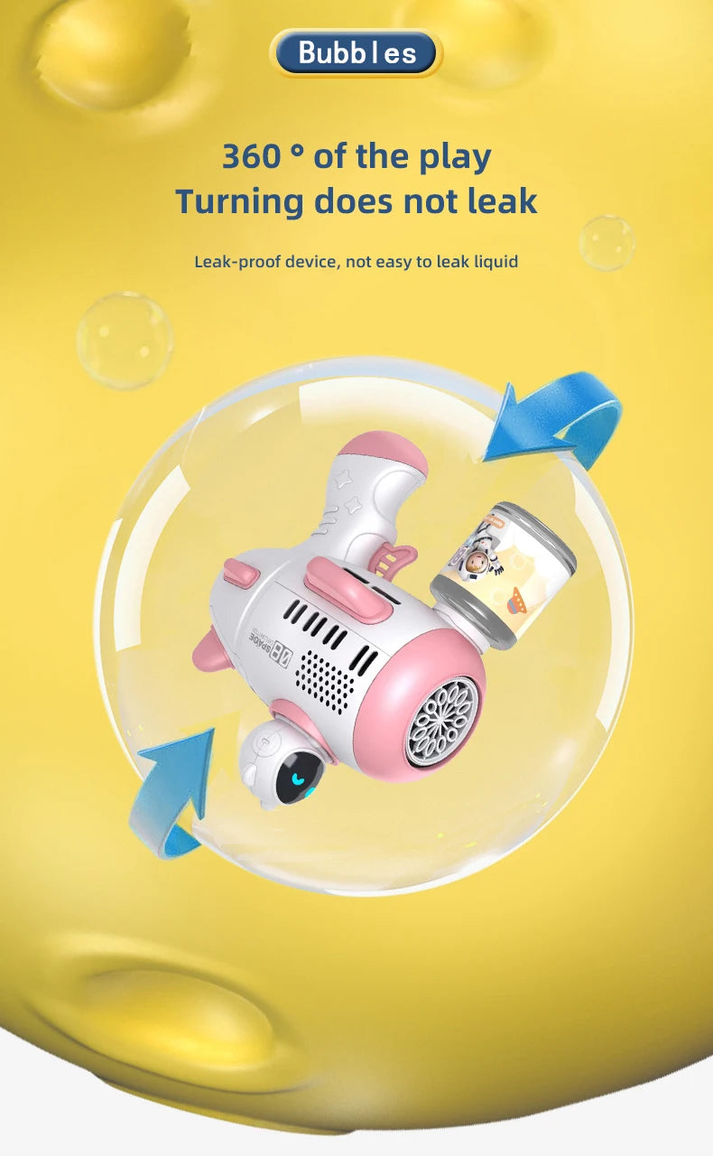Spaceman Bubble Gun 12 Holes Shape Soap Bubble Blower Maker with Light Bubble Machne Toys for Boys Girls Birthday Gift