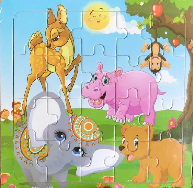 New 20 Piece Wooden 3d Puzzle Cartoon Animal Vehicle Jigsaw Puzzle Montessori Educational Toys For Kids 3-6 Years Old