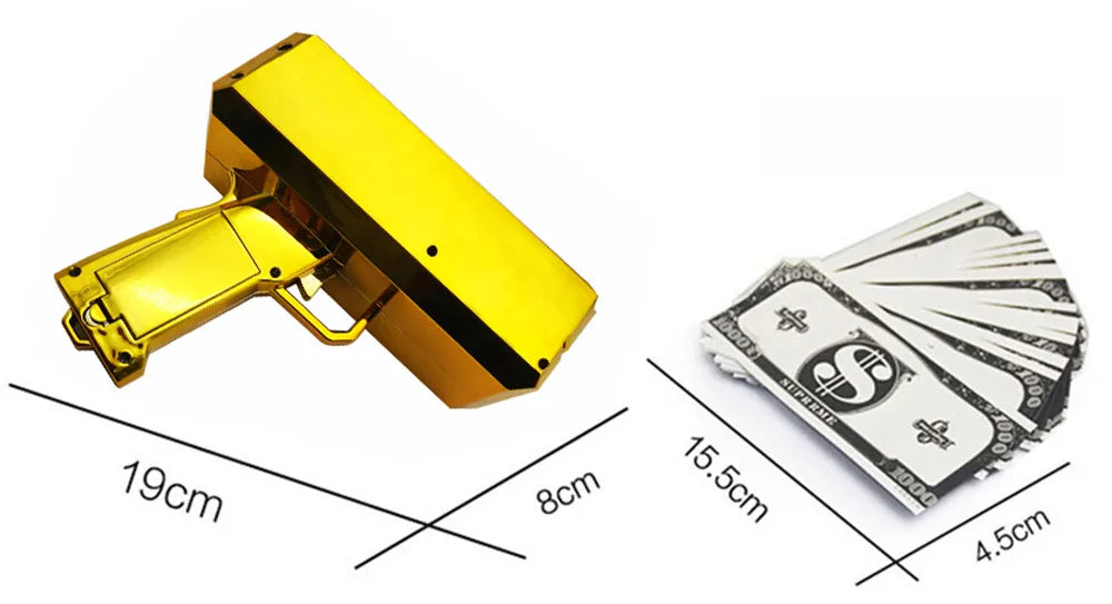 New Style Raining Money Banknote Gun  for Party Carnival Props for Christmas Wedding Birthday  Funny  Throw Money Super Gun