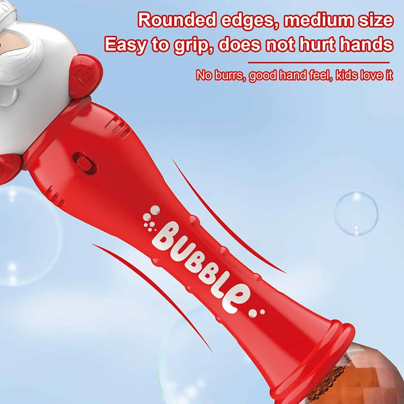 Christmas Fully Automatic Bubble Gun Toy Santa Claus Snowman Bubbles Stick Soap Bubbles Party Toy Kids Children's Birthdays Gift