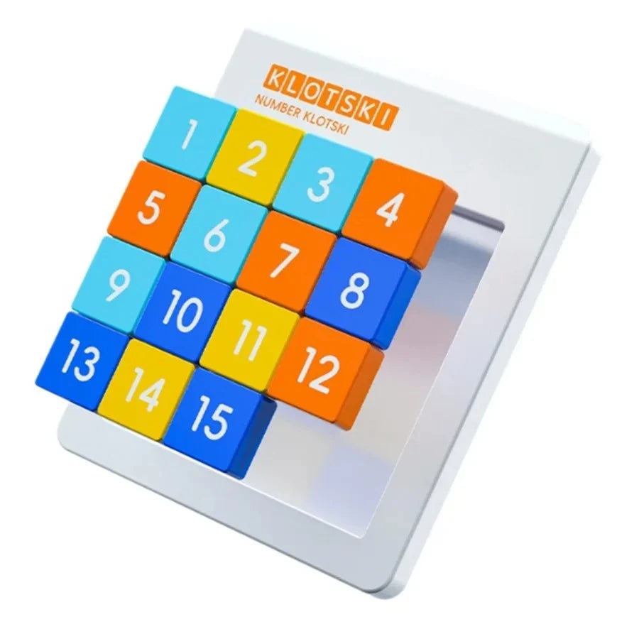 Number Klotski 4x4 Macaron Magnetic Speed Sliding Block Game Educational Puzzle Toy Brain Tester for Kids Children Birthday Gift