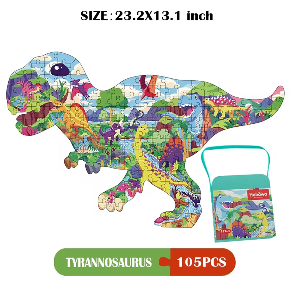 Hahowa Unique Animal Puzzle Children Jigsaw Puzzle Toy With Paper Gift Box Montesorri Education Games Toys Gifts For Kids Child