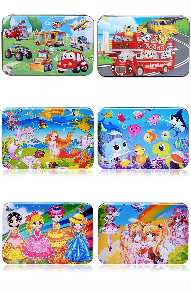 100 Pieces Puzzles for Kids Cartoon Animal Dinosaur Jigsaw Puzzle Montessori Games Children Educational Toys for Boys Girls