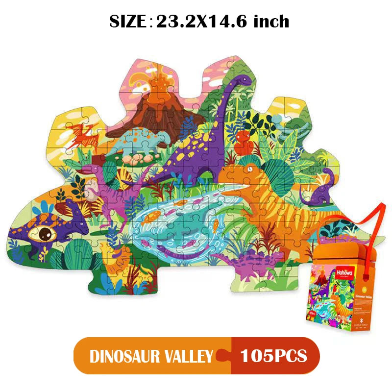 Hahowa Unique Animal Puzzle Children Jigsaw Puzzle Toy With Paper Gift Box Montesorri Education Games Toys Gifts For Kids Child