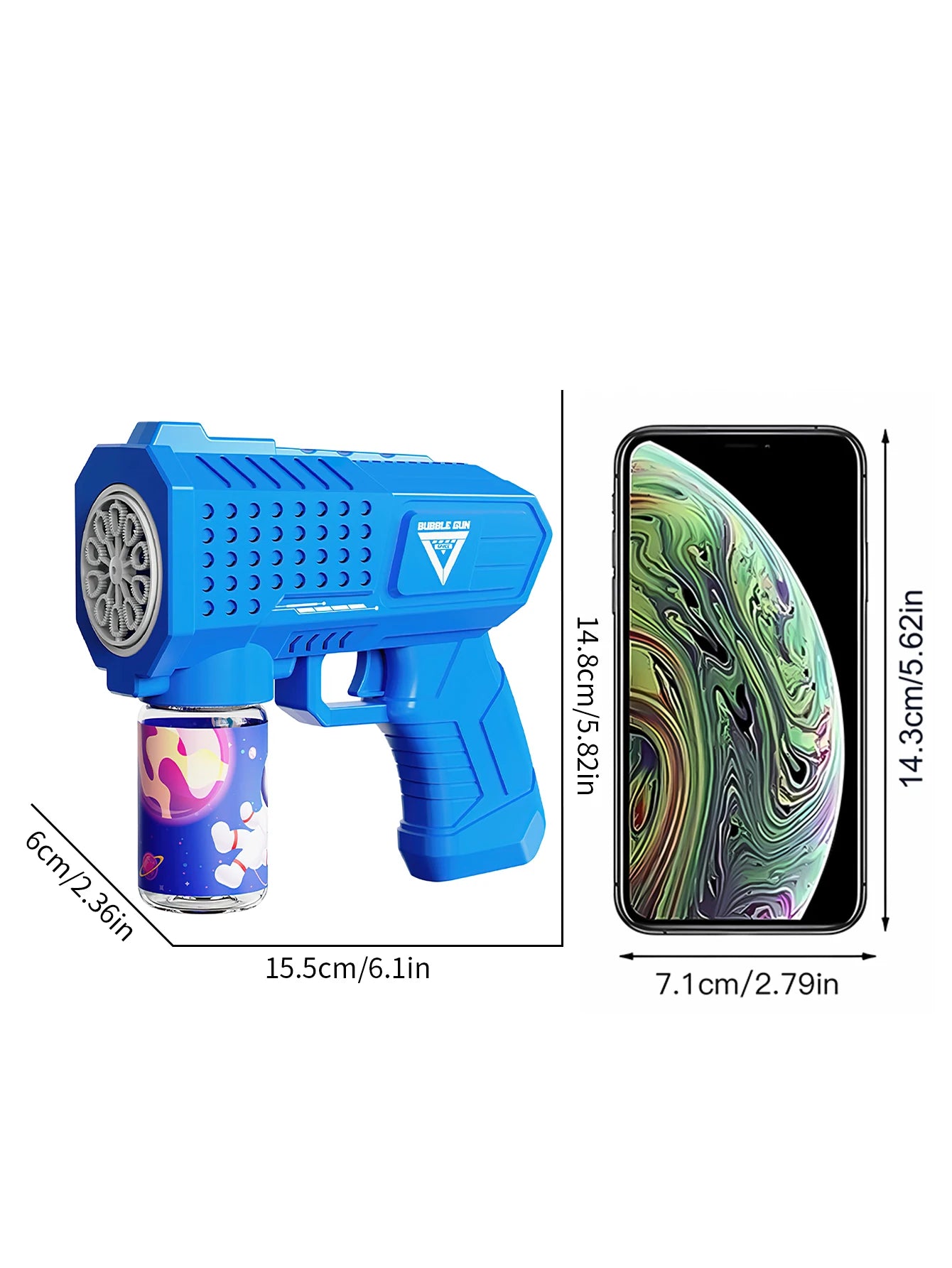 10 hole handheld fully automatic Gatling children's blowing bubble gun bubble machine without battery and bubble water