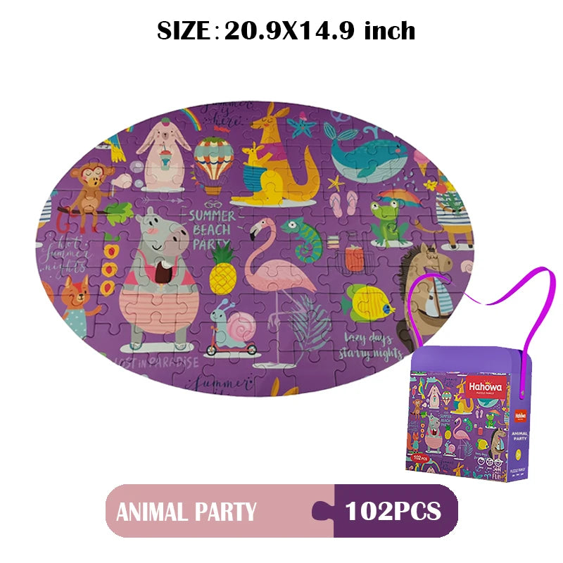 Hahowa Unique Animal Puzzle Children Jigsaw Puzzle Toy With Paper Gift Box Montesorri Education Games Toys Gifts For Kids Child