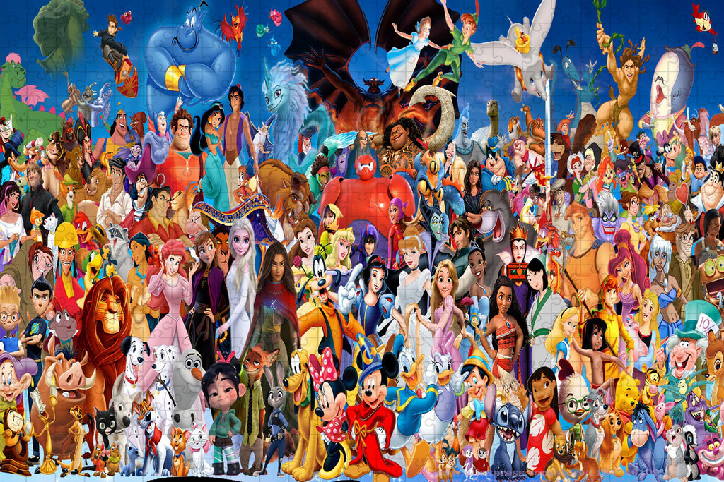 Disney Cartoon Character Puzzle Jigsaw 108/200/300/500/1000/1500Pcs Intelligence Puzzles for Kids Home Decor Birthday Gifts
