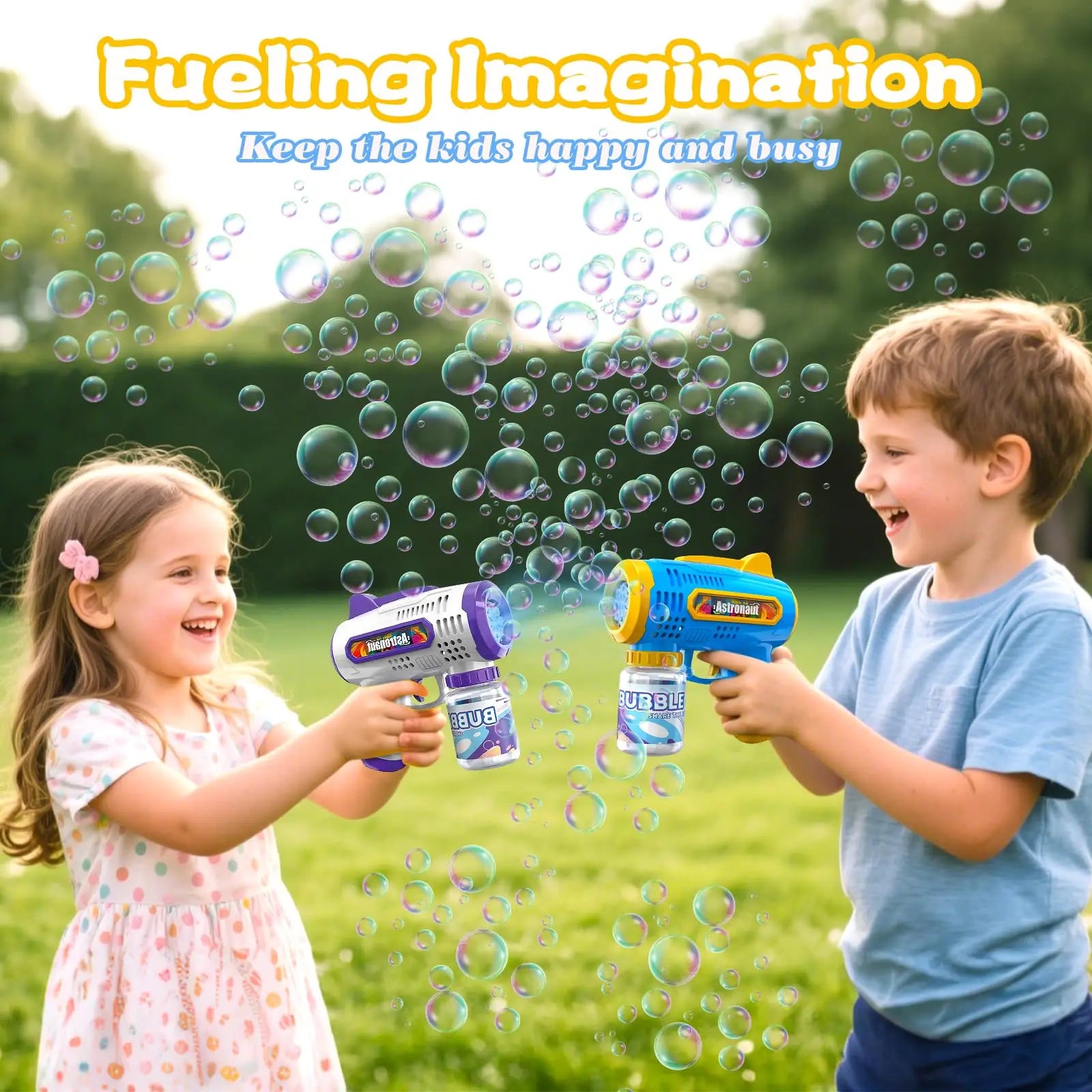 8 Hole Bubble Gun, Automatic Bubble Machine Children No-spill bubble toy Portable Park Bubble Blower for Kids