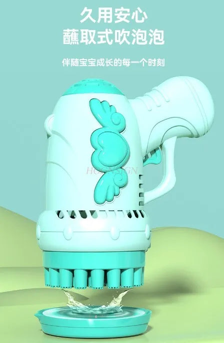Bubble blowing machine, internet celebrity, angel bubble gun, children's electric fully automatic bubble toy