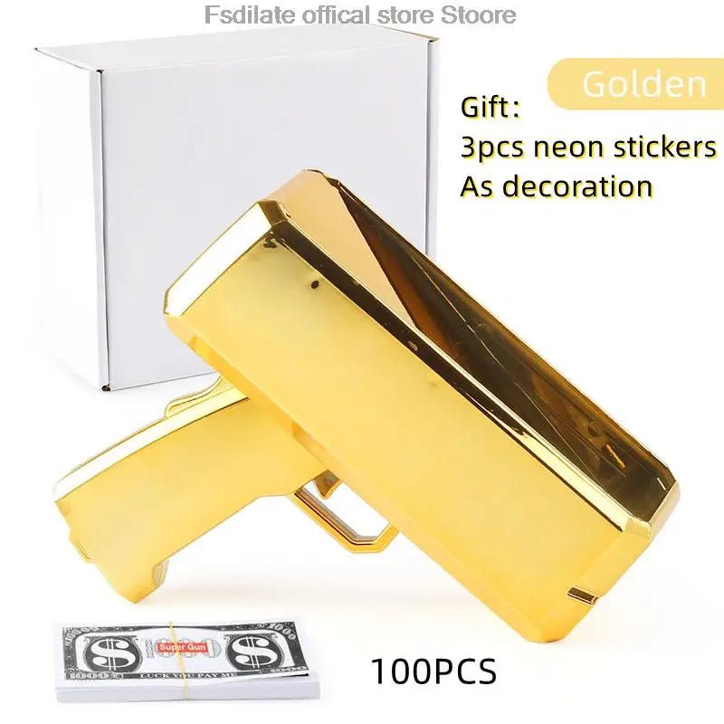 1 SET Banknote gun Party Game prop toys Relieve stress celebrate Movies Bachelor Prop Party Supplies Celebration Spray Money Gun