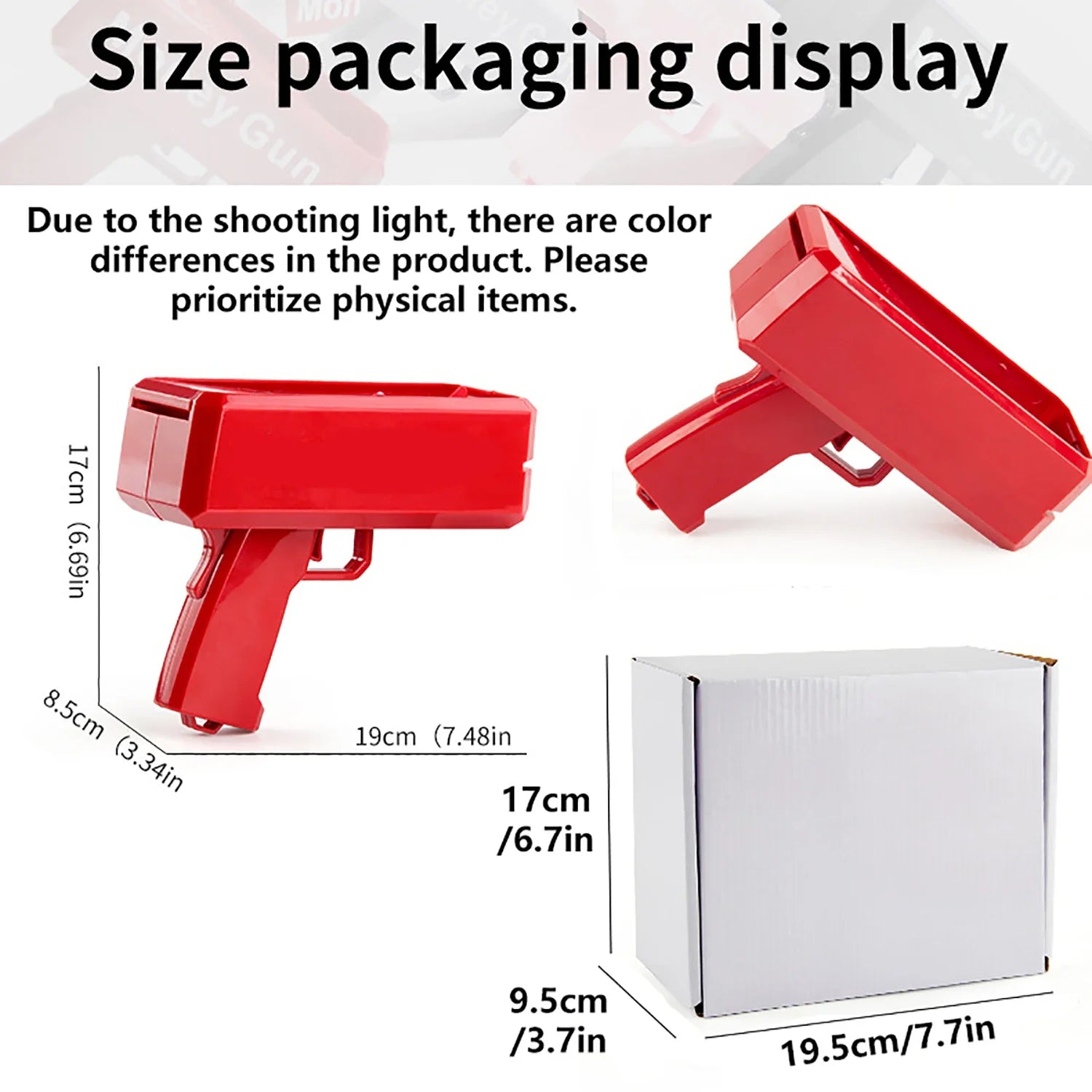 1PC Shoot Money Gun with 100PCS Toy Banknotes, Party Banknote Shoot Pistol Paper Money Shooter