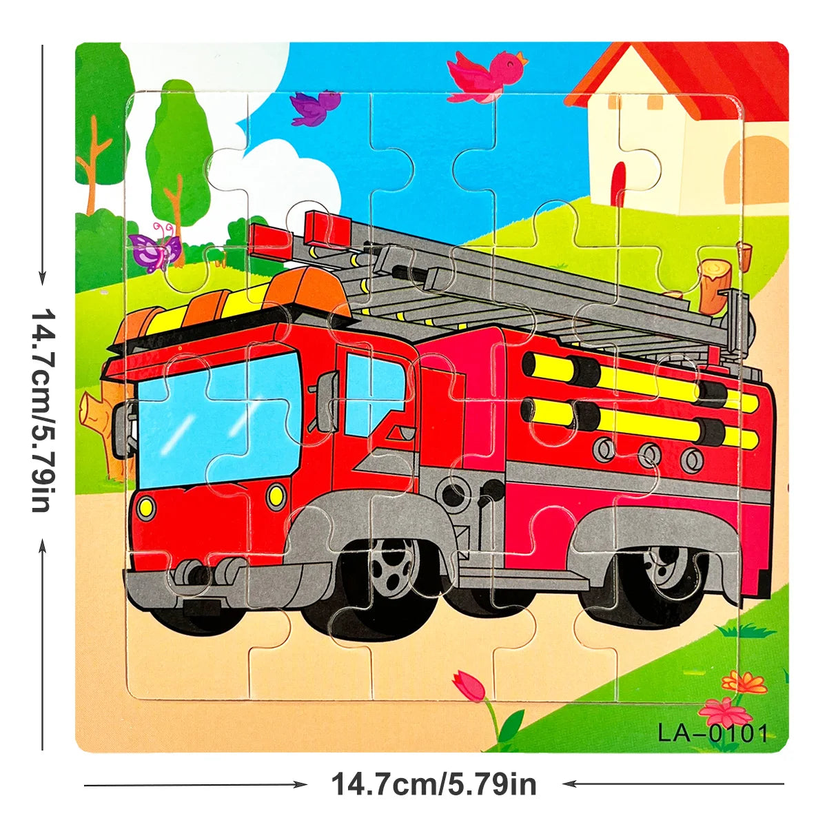 1pc 14.7cm/5.79in Wooden Jigsaw Puzzle Transportation Vehicle Marine Animal Style Puzzles Game Kids Educational Toy for Children