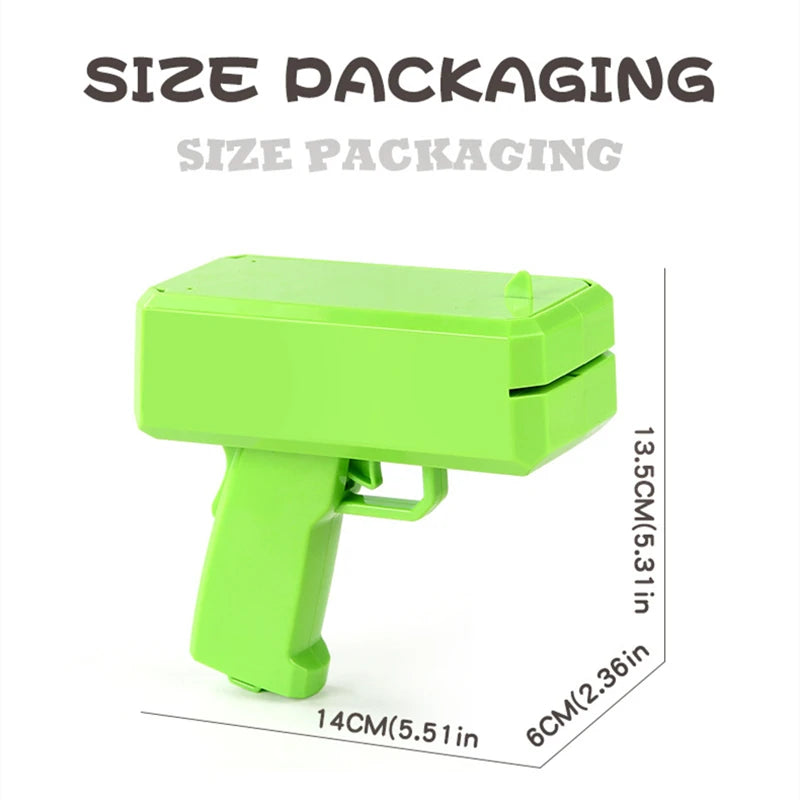 Cute Mini Prop Money Gun Paper Playing Spary Cash Shooter Gun Wedding Birthday Bachelor Party Celebration Supplies Kids Toys