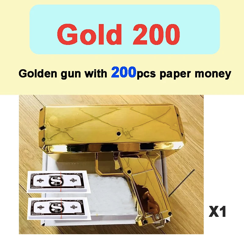 Adult Shoot Money Gun Toy Funny Party Game Banknote Shoot Pistol Paper Money Wedding Birthday Festival Celebration Tools
