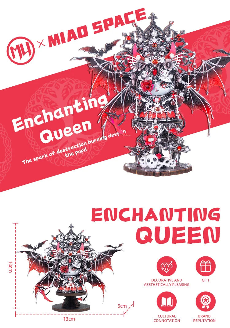 MU X MIAO SPACE Demon Cat 3d Metal Jigsaw Puzzle diy Puzzle Toy Desktop office decoration, Stress-relieving colorful gift