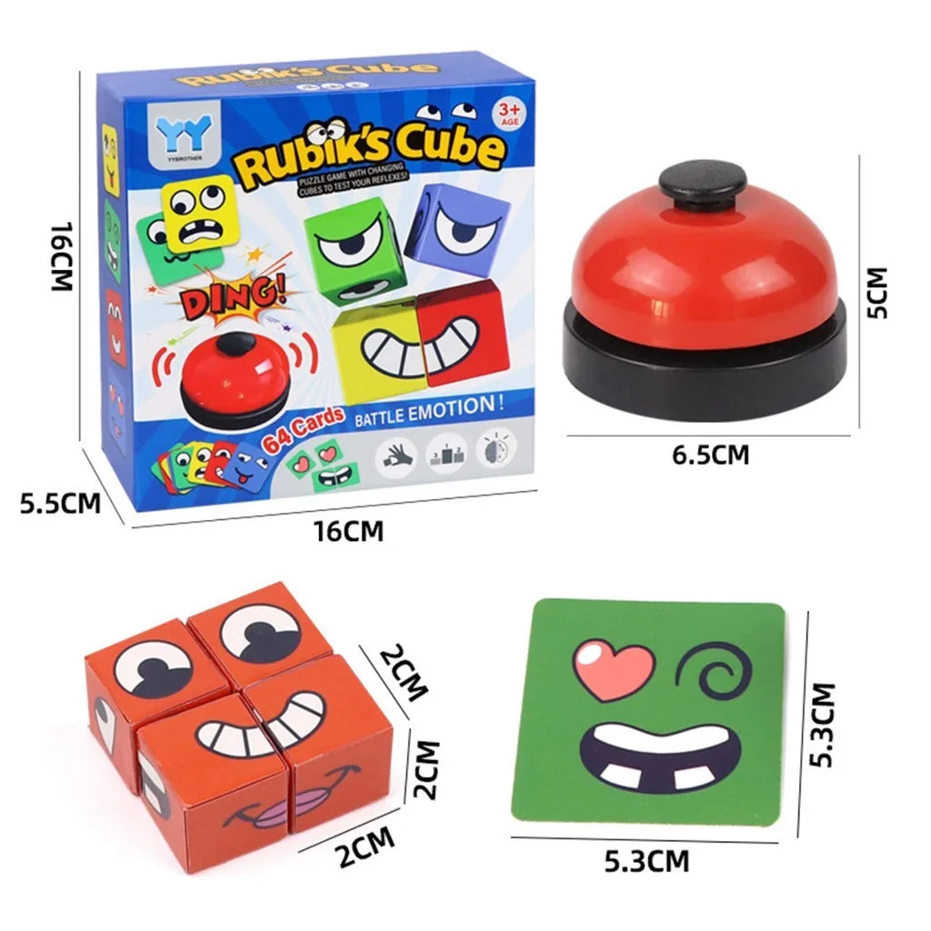 New Children's Facial Expression Changing Puzzle Building Blocks Children's Early Education Montessori Cube Tabletop Game Gifts