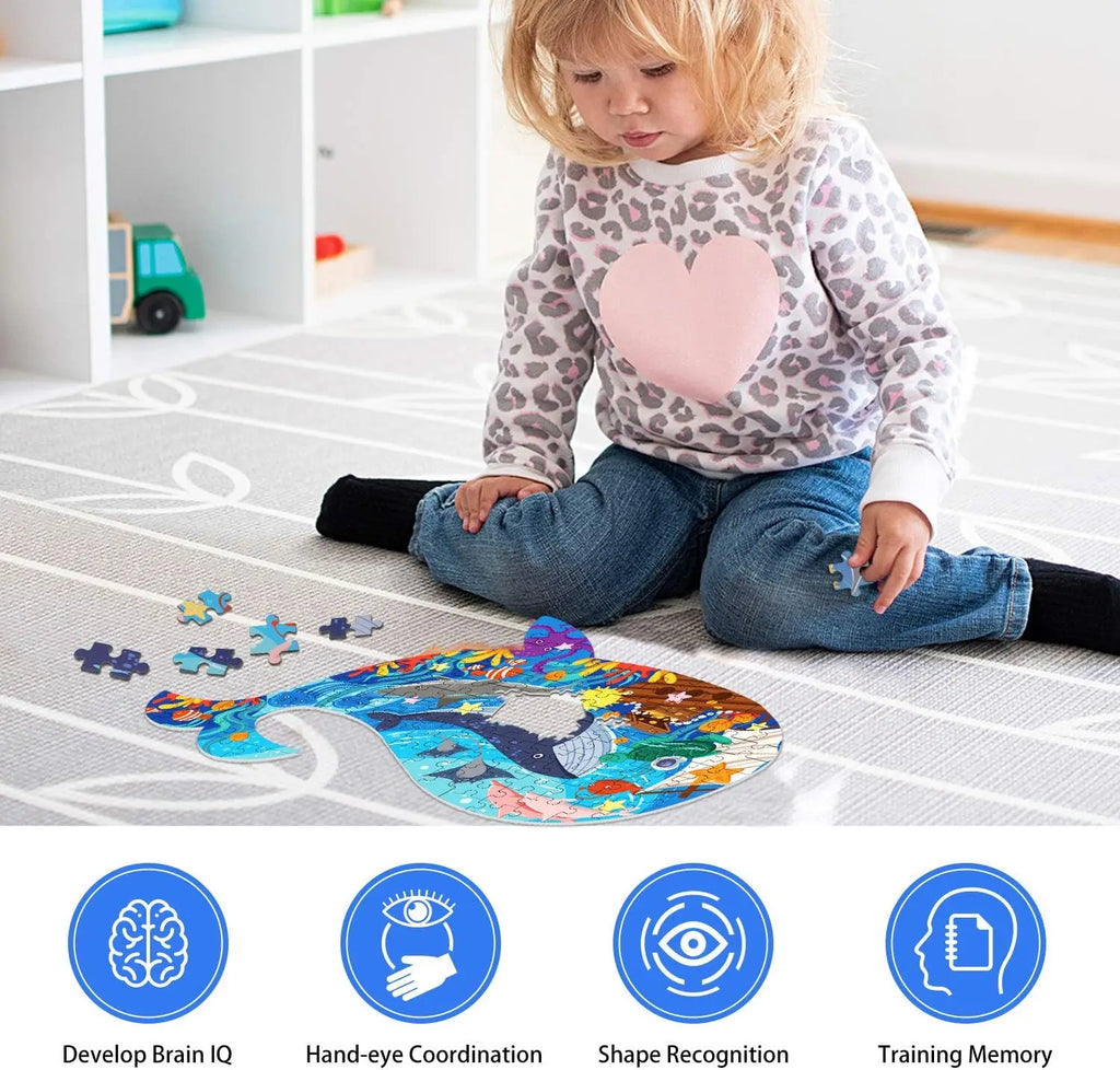 Hahowa Unique Animal Puzzle Children Jigsaw Puzzle Toy With Paper Gift Box Montesorri Education Games Toys Gifts For Kids Child