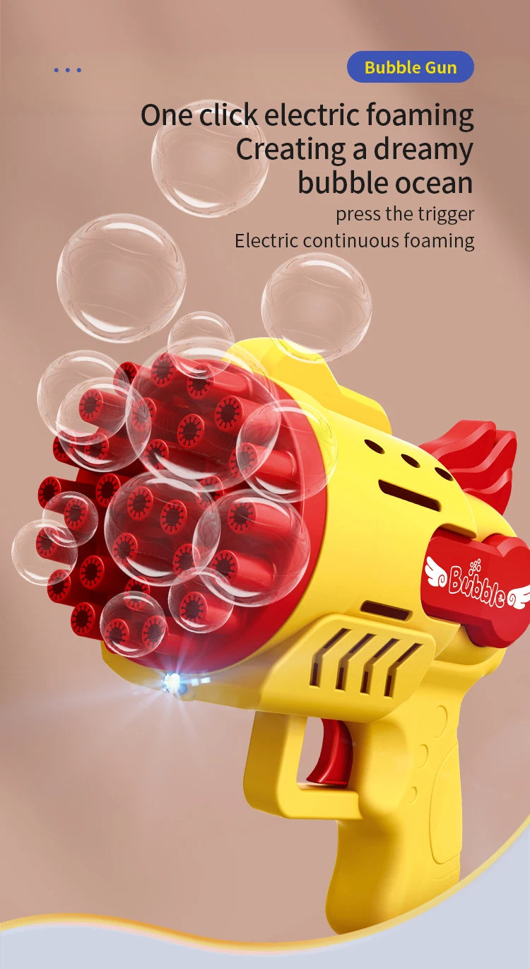 Clearance_Light-Up Bubble Gun - 29-Hole Gatling Blaster for Boys & Girls 6-14 Years Old(Batteries & Bubble Liquid Not Included)_