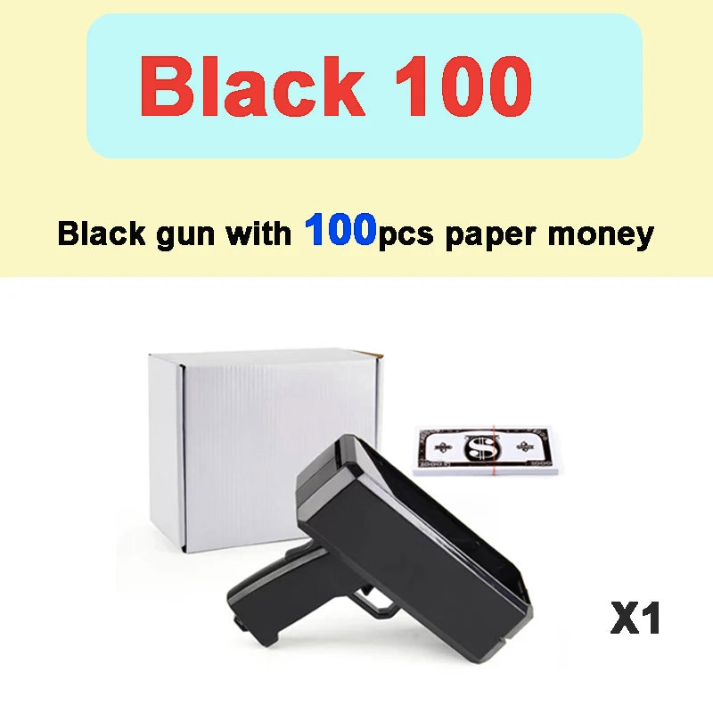 Shoot Money Gun Toy Funny Party Game Banknote Shoot Pistol Paper Money Wedding Birthday Decoration Shooter Throwing Toys Kids