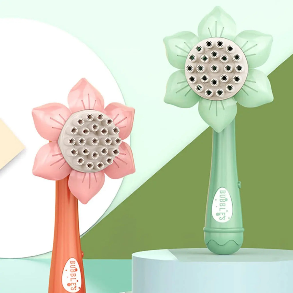 Bubble Machine Sunflower 23 Hole Electric Automatic Bubbles Gun Soap Blowering Outdoor Party Toys for Girls Children Xmas Gifts